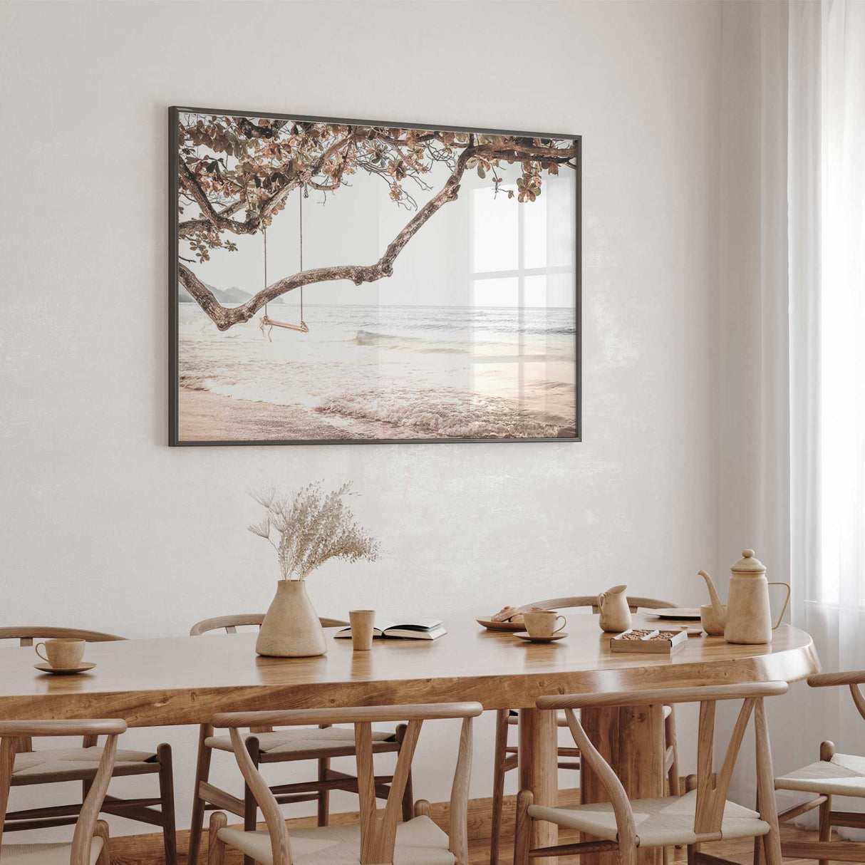 coastal tree swing wall art print