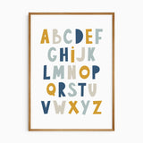 Construction alphabet wall art print for kids room