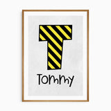 personalised construction bedroom wall art set of three prints