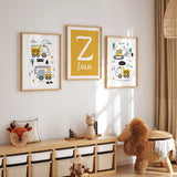 construction vehicles wall art for toddler bedroom