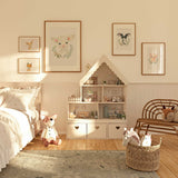 Countryside nursery wall art with gentle baby farm animal portraits