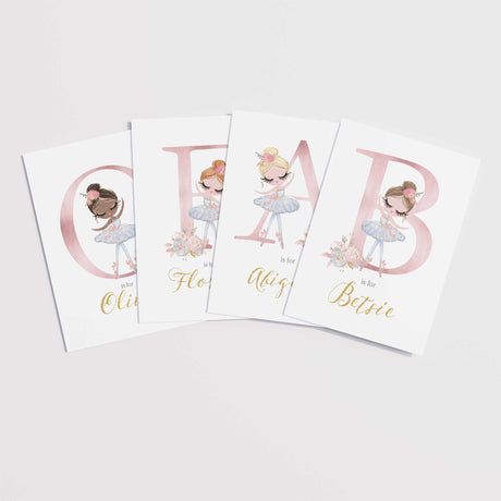 Custom ballet wall art print for bedroom or playroom decor