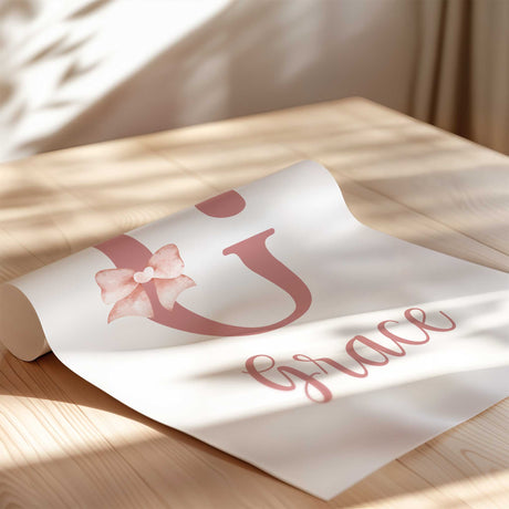 Personalised initial and name ballerina art for girls room