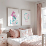 Custom name mermaid print for girls bedroom décor