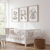 Elephant, Lion Cub & Name Prints