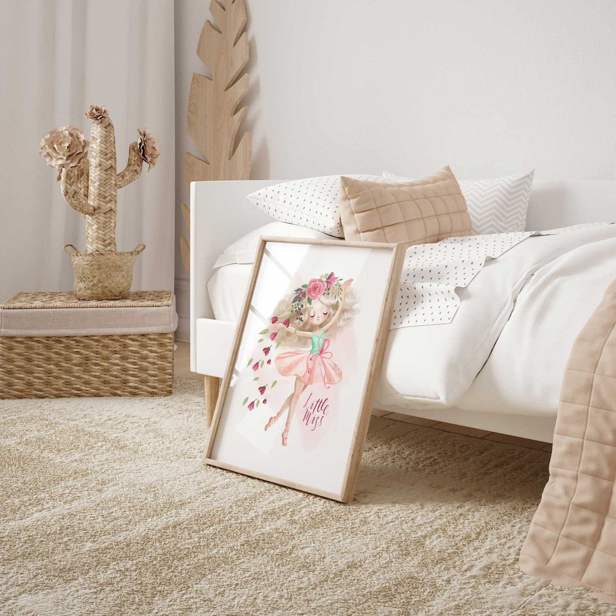 Dance themed girls wall art with illustrated ballet dancer