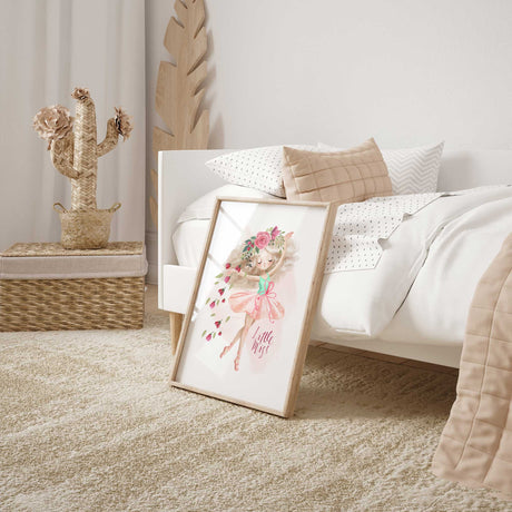 Dance themed girls wall art with illustrated ballet dancer