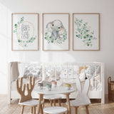 dream big little one nursery wall art with eucalyptus wreath