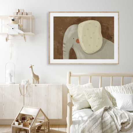 Elephant wall print for toddler bedroom decor