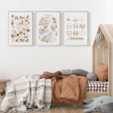 Educational farm wall art for kids bedroom spaces