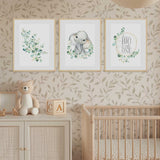 Eucalyptus Elephant Nursery Wall Art Set of 3