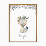 Elephant giraffe and zebra wall art for nursery decor