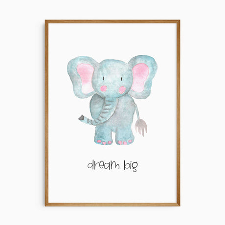 Elephant kids wall art print for nursery decor