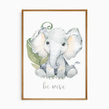 Elephant lion and zebra nursery prints with affirmation wording
