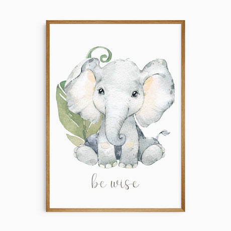 Elephant lion and zebra nursery prints with affirmation wording