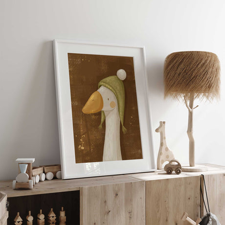 Farm animal goose wall art for a kids room