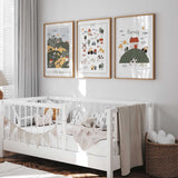 farm nursery name print with tractor and barn for baby boy room