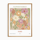 Paris flower market print in warm vintage tones