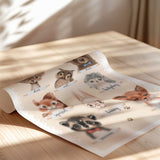 woodland animal print with cute illustrated creatures, ideal for nurseries and toddler bedrooms.