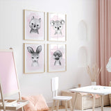 girls australian animal wall art set for nursery decor