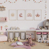 pink rainbow wall art for girls nursery room