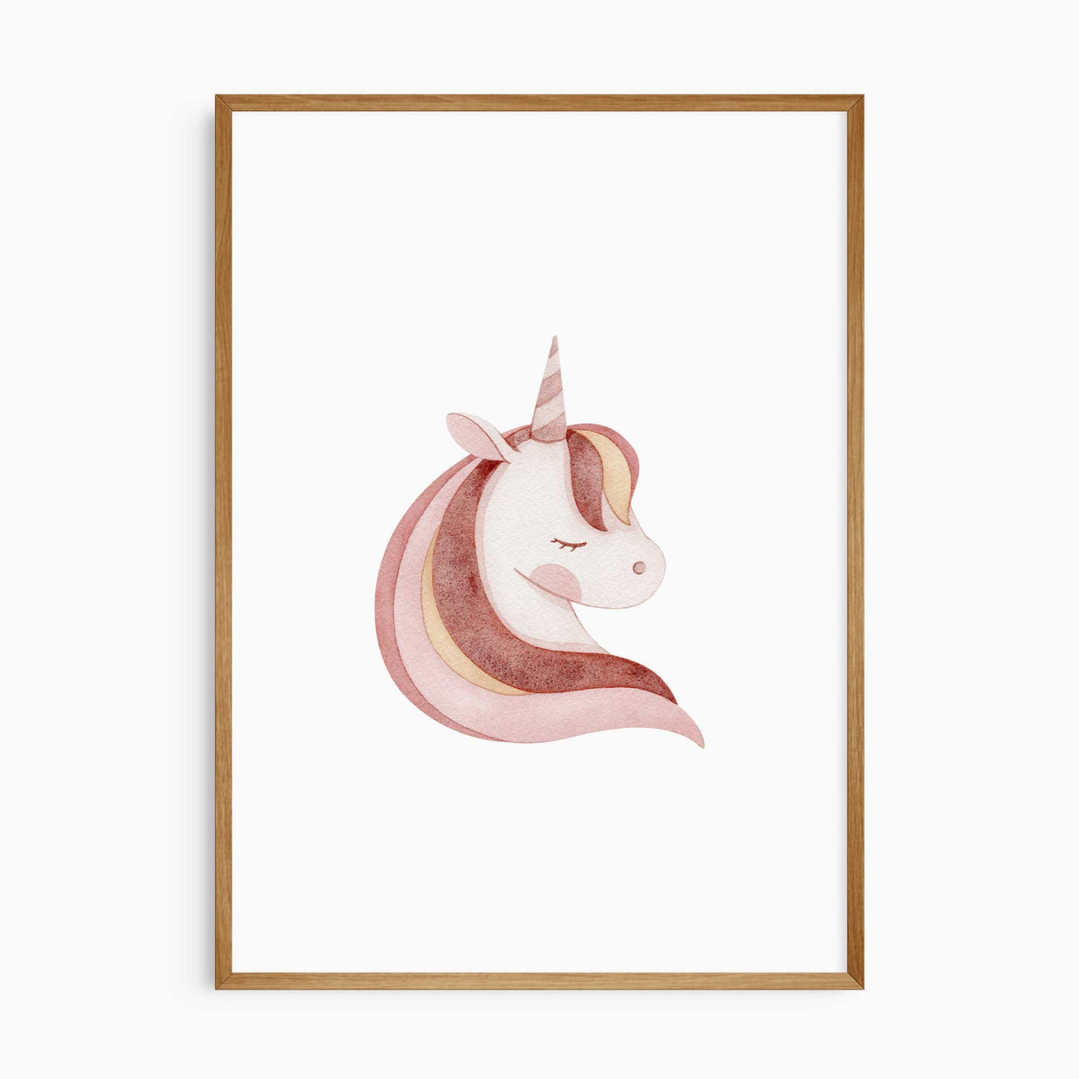 unicorn nursery wall art in soft pink for girls bedroom