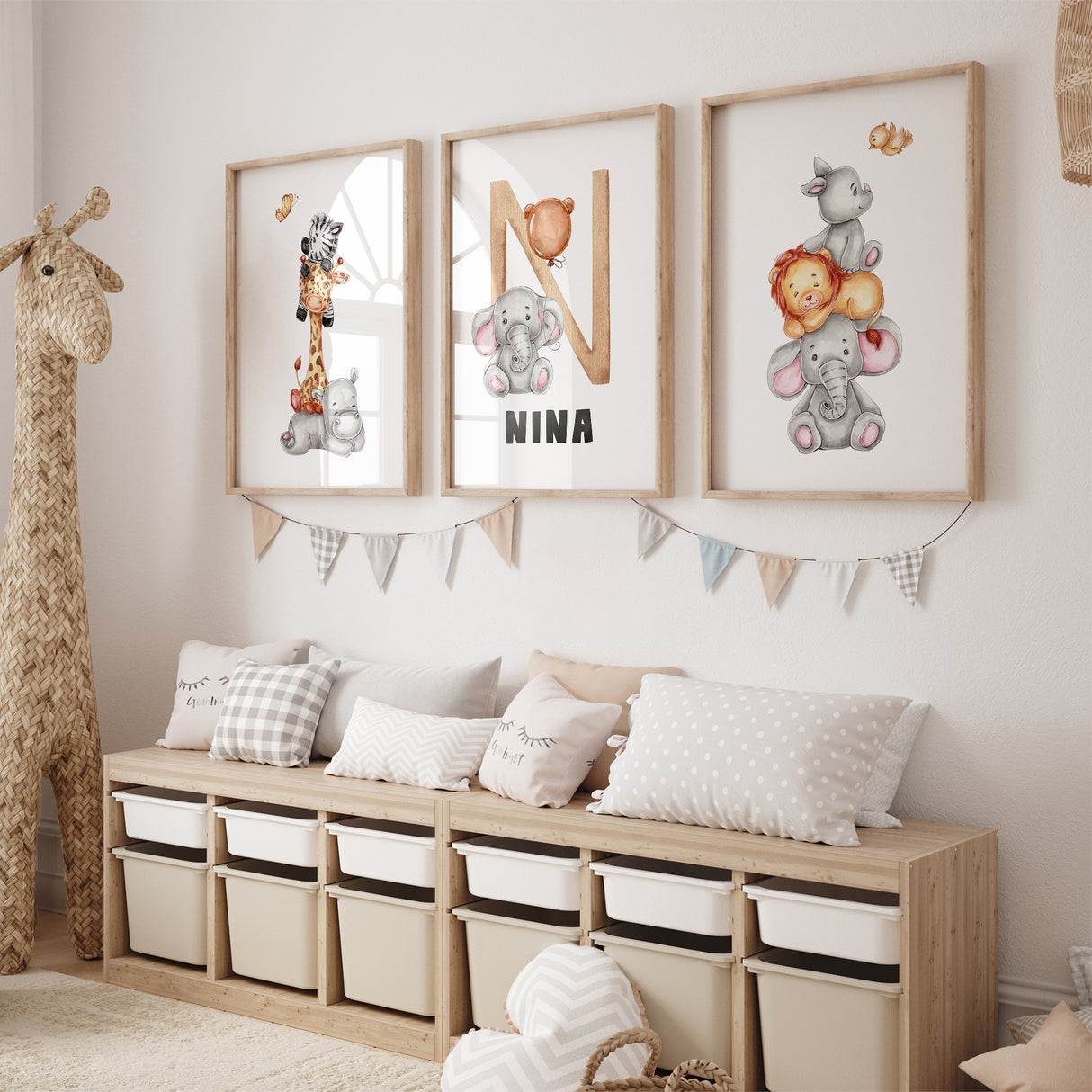 Personalised Stacked Safari Jungle Animals Set