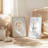 Goose nursery wall art set with personalised name print for baby room decor