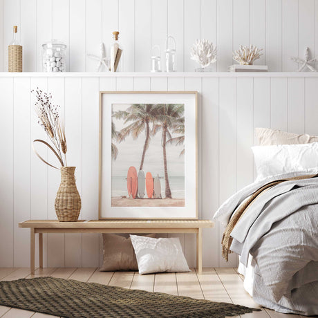 Hawaiian surf scene photography print for beach house decor