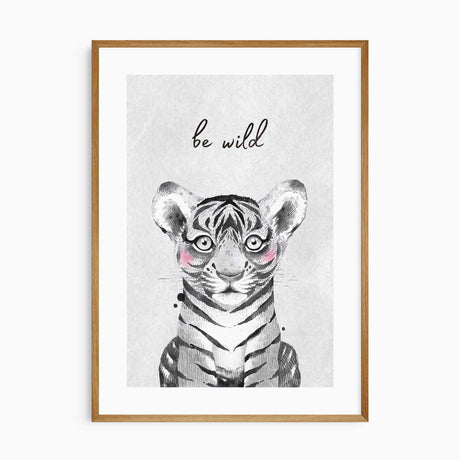 Jungle animal prints for baby nursery or kids' bedroom, with neutral tones and inspiring messages like Be Brave and Dream Big.