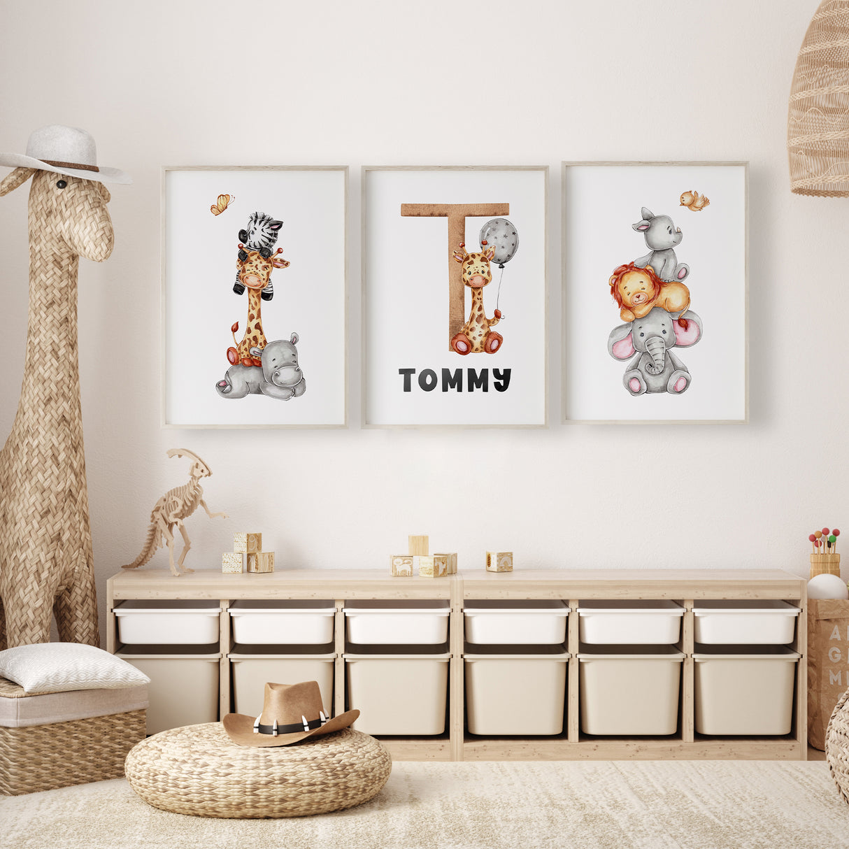 Personalised Stacked Safari Jungle Animals Set