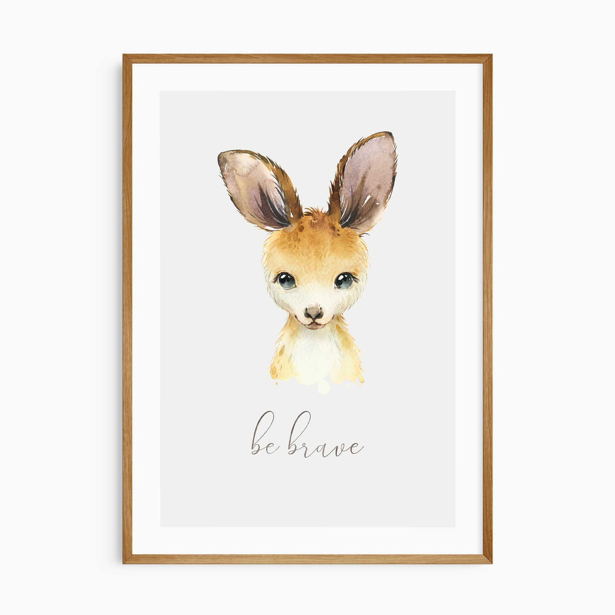 Kangaroo wall art with be brave affirmation for children’s rooms