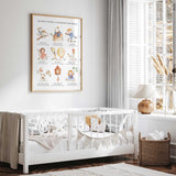Kids affirmation nursery print featuring classic nursery rhyme characters and positive messages for children.