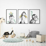 kids dinosaur bedroom wall art print set