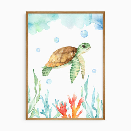 Ocean animal wall art for a kids bedroom