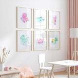 Cute ocean animal wall art for a kids bedroom