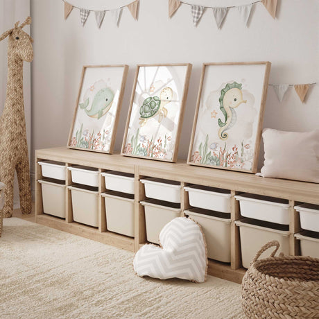 Ocean themed wall art for a kids bedroom