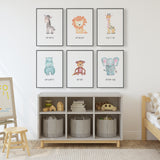 Kids room wall art with animal affirmations