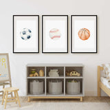 Kids sports ball wall art for bedroom playroom or nursery