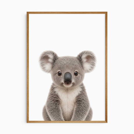 Koala, kangaroo and wombat nursery prints from an Australian animal wall art set