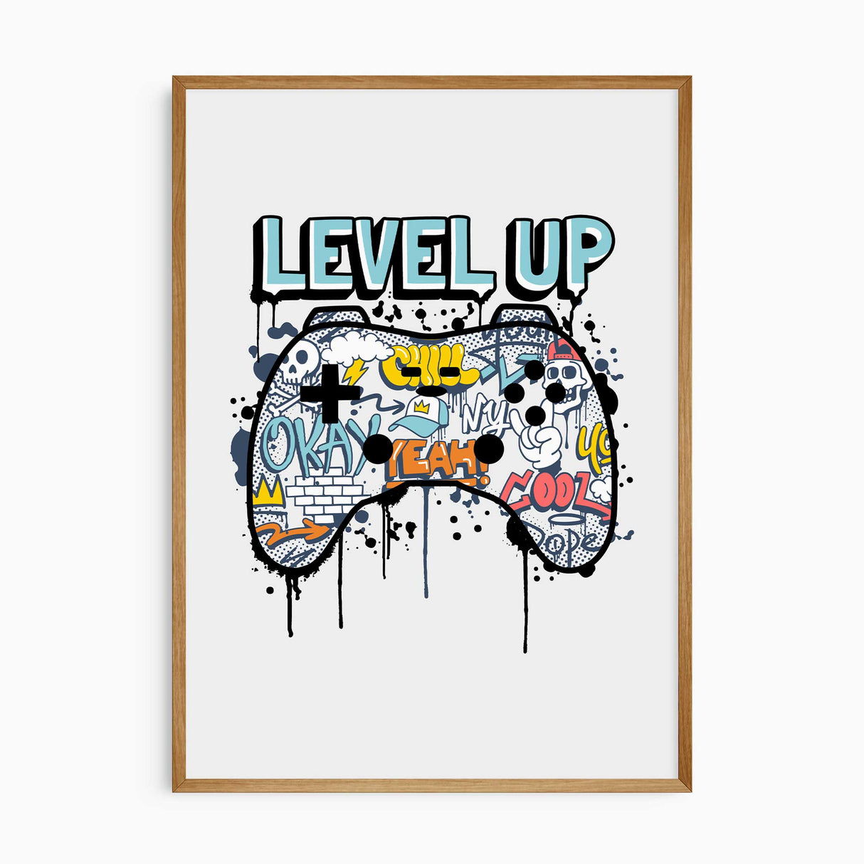 level up gamer print boys room decor