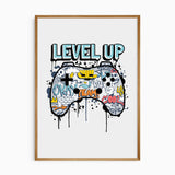 level up gamer print boys room decor