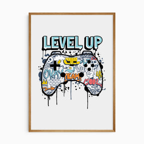 level up gamer print boys room decor