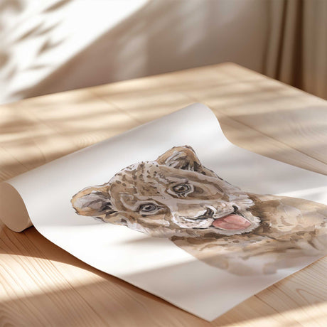 lion wall art print with be brave quote for kids