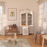 Watercolour lion nursery print with floral crown and eucalyptus greenery