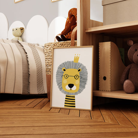 Lion playroom wall art for kids spaces