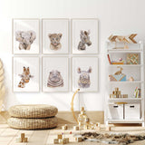 Lion rhino and hippo safari wall art prints for nursery