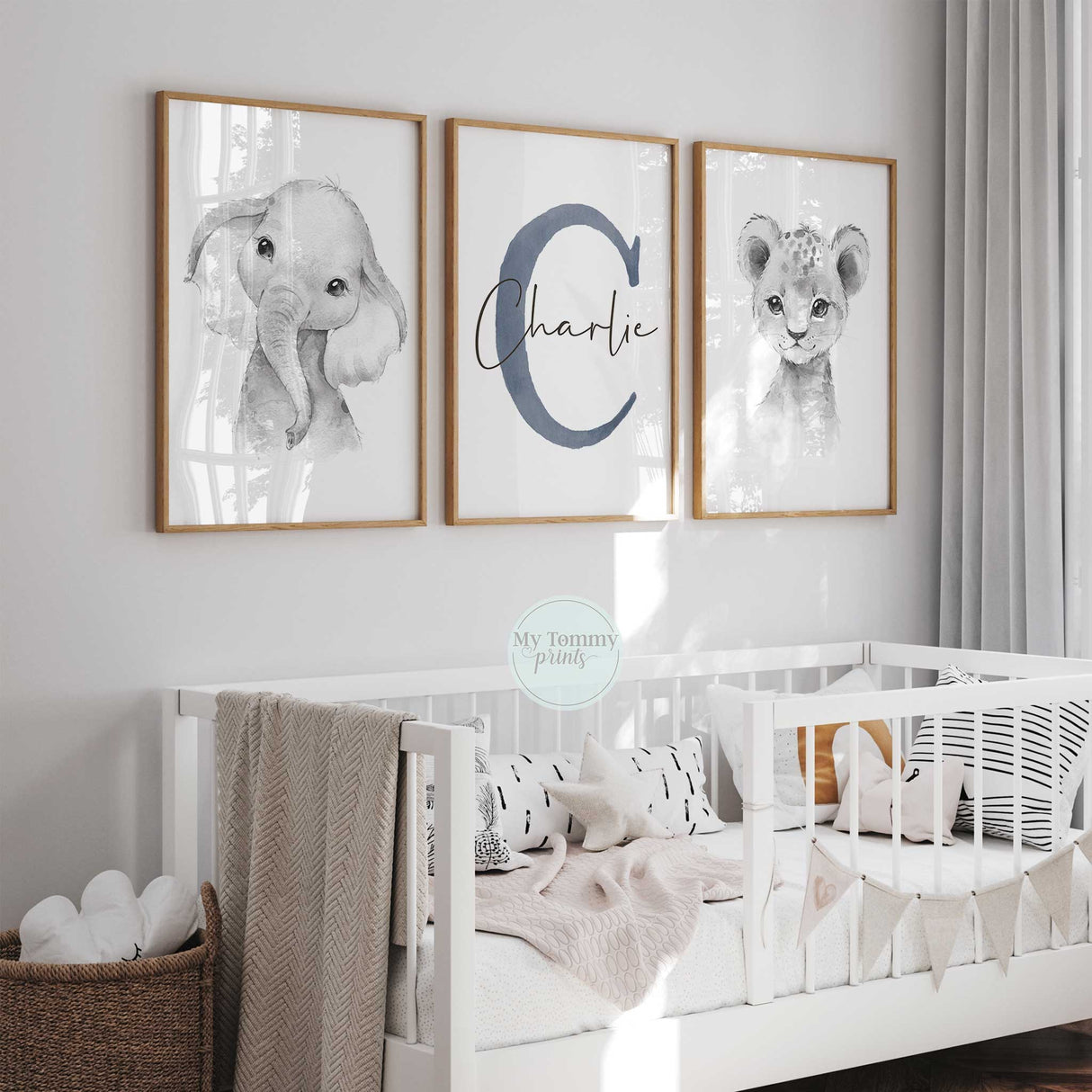 Elephant Lion & Name prints