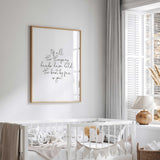 Minimal typography quote wall art for nursery and kids room