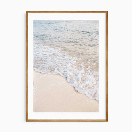 minimalist beach wave wall art with soft neutral coastal tones